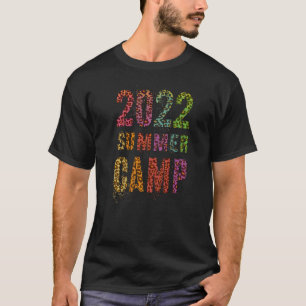 Vintage 2022 Summer Camp Leopard Print Staff Beach T-Shirt