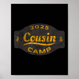 Vintage 2025 Cousin Camp Logo - Fun Summer Family Poster