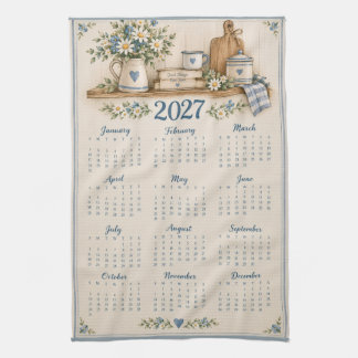 Vintage 2027 Calendar Kitchen Dish Towel