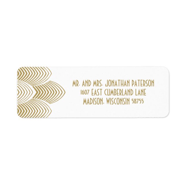 Vintage 20's Art Deco Scalloped Wedding Label (Front)