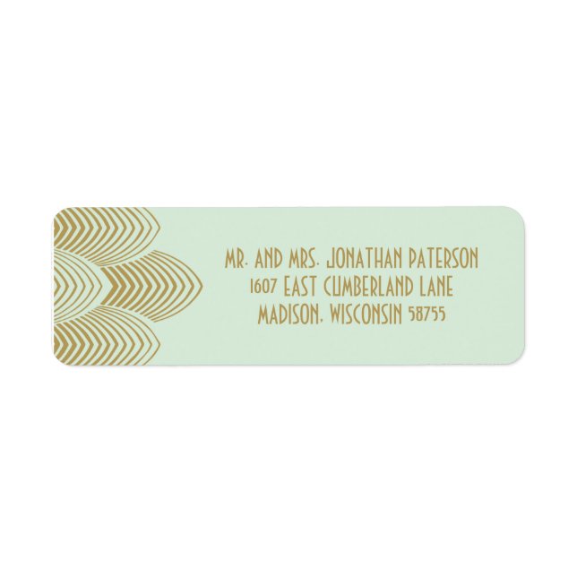 Vintage 20's Art Deco Scalloped Wedding Label (Front)