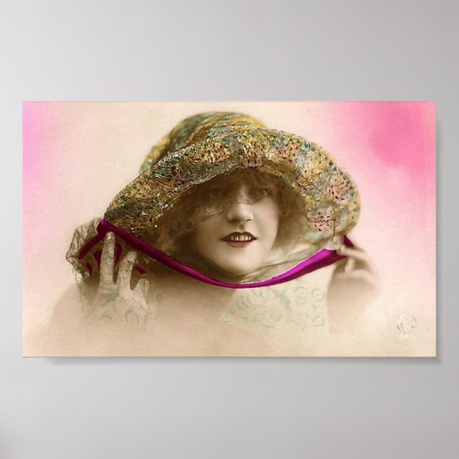 Vintage 20's Flapper Hats Art Print (Front)