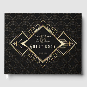 Vintage 20s Gold Black Great Gatsby Guest Book