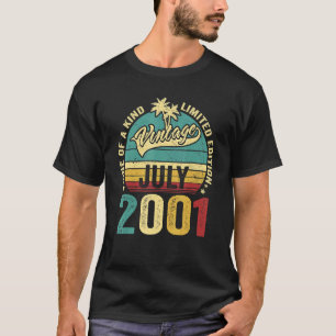 Vintage 21 Years Old July 2001 Decorations 21st Bi T-Shirt