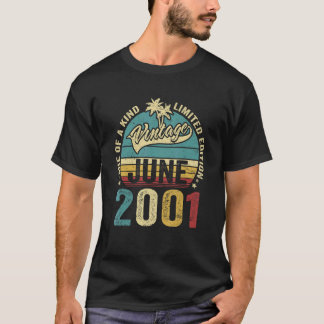 Vintage 21 Years Old June 2001 Decorations 21st Bi T-Shirt