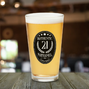 Vintage 21st Birthday For Him Authentic  Glass
