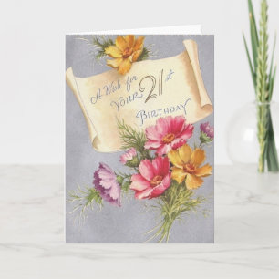 Vintage 21st Birthday Greeting Card