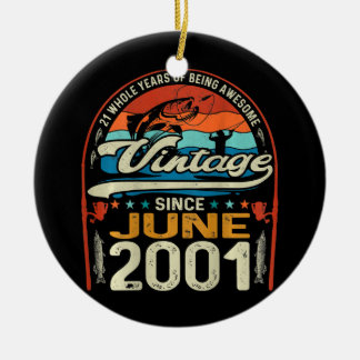 Vintage 21st Birthday June 2001 21 Year Old Ceramic Ornament