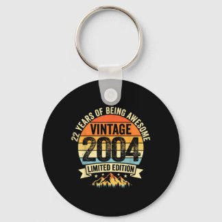 Vintage 22 Birthday Decorations Men 22yr 2004 22nd Keychain