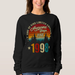 Vintage 24th Birthday Awesome Since June 1998 Epic Sweatshirt