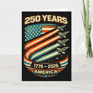 Vintage 250 Years 1776-2026 250th Birthday 4th Of Card