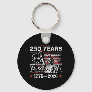 Vintage 250 Years American Flag 250th Birthday USA Keychain