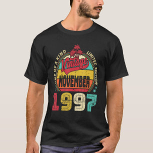 Vintage 25th Birthday Awesome Since November 1997 T-Shirt