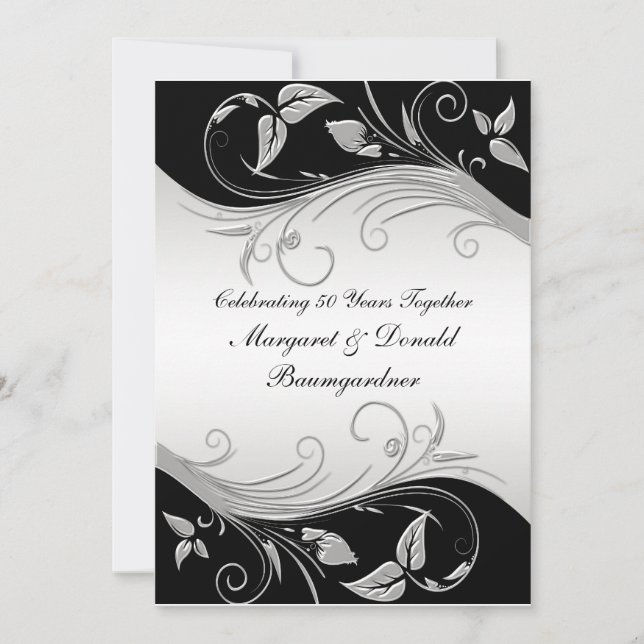 Vintage 25th Wedding Anniversary Invitation (Front)
