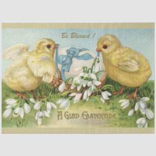 Vintage 2 Chickens And Egg Easter Holiday Tissue Paper