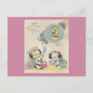 Vintage "2 Year Old" Happy Birthday Postcard