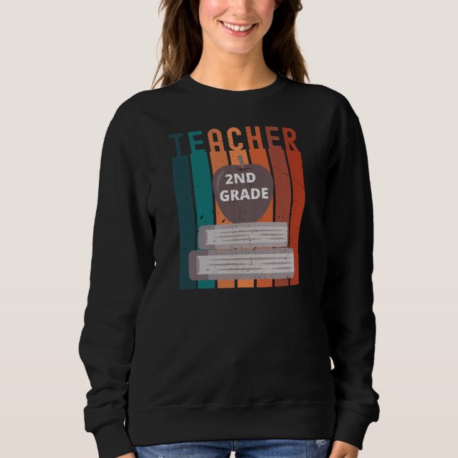 Vintage 2nd Grade Teacher  Sweatshirt (Front)