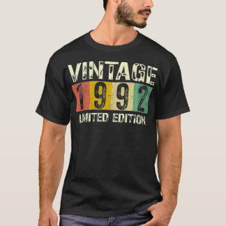Vintage 30 Birthday Decorations Men 30th BDay 1992 T-Shirt