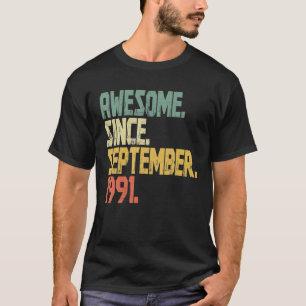 Vintage 30 Year Old Funny Awesome Since September T-Shirt