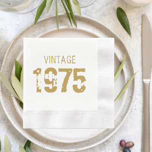 Vintage 30th 40th 50th 60th 70th 80th 90 Birthday Napkin