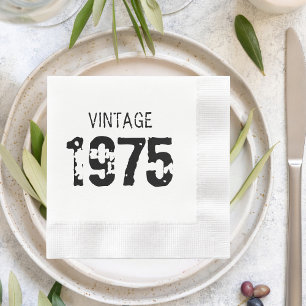 Vintage 30th 40th 50th 60th 70th 80th 90 Birthday Napkin