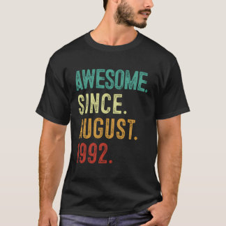 Vintage 31St Birthday Awesome Since August 1992 31 T-Shirt