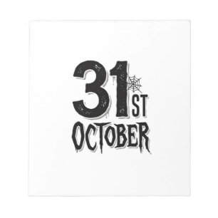Vintage 31st October Halloween Typography Design_1 Notepad