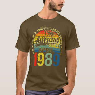 Vintage 33 Years Old April 1989 Decorations 33rd B T-Shirt