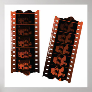 Vintage 35mm Negative Film Strip Poster