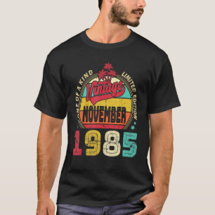 Vintage 37th Birthday Awesome Since November 1985 T-Shirt