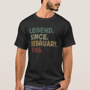 Vintage 37th Birthday Legend February 1986 37 Year T-Shirt