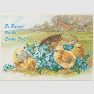 Vintage 3 Chickens Easter Holiday Tissue Paper
