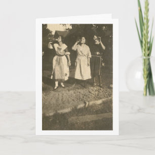 Vintage - 3 Women Chugging from Bottles, Card