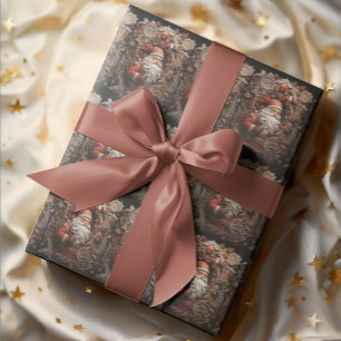 Vintage 3D Santa  Wrapping Paper