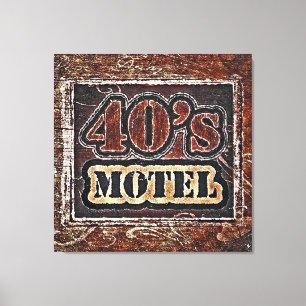 Vintage 40's Motel - Wrapped Canvas