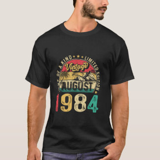 Vintage 40th Birthday Funny August 1984 Men Women  T-Shirt