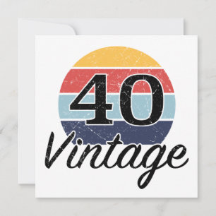 Vintage 40th Birthday Sunset Card