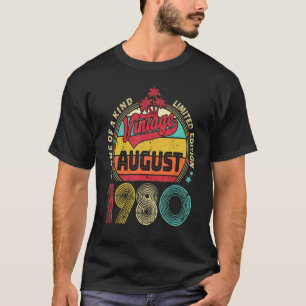 Vintage 42nd Birthday Awesome Since August 1980 Ep T-Shirt
