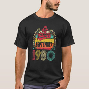 Vintage 42nd Birthday Awesome Since September 1980 T-Shirt