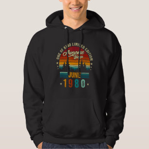 Vintage 42th Birthday Awesome Since June 1980 Epic Hoodie