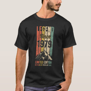 Vintage 44 Birthday Legend Since 1979 T-Shirt