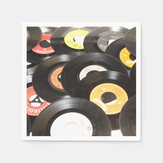 Vintage 45rpm Records Napkin (Front)