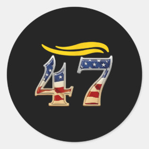 Vintage 47 Trump Hair 3 Classic Round Sticker