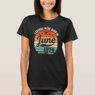 Vintage 48th Birthday Legends Were Born In June 19 T-Shirt