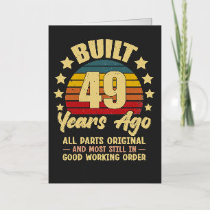 Vintage 49th Birthday Built 49 Years Ago Funny  Foil Greeting Card