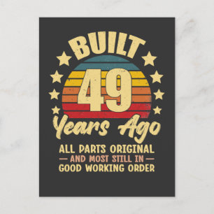 Vintage 49th Birthday Built 49 Years Ago Funny Invitation Postcard