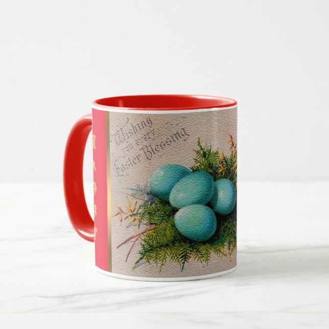 Vintage 4 Eggs Easter Holiday Mug (Front Left)