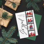 Vintage 4 photo collage typography green Christmas<br><div class="desc">film strop vintage retro 4 photo collage typography sage green Christmas.</div>