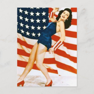 Vintage 4 th of July Pinup Postcard
