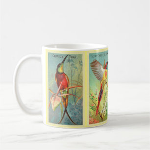 Vintage 4 Tropical Bird Illustration Crimson Topaz Coffee Mug